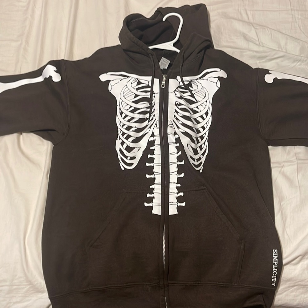 Brown Skeleton Zip Up
